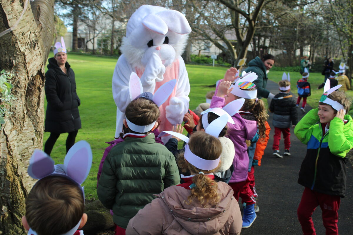 The Easter Bunny visiting Forest School