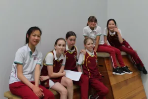 Form VI girls taking a break between their lessons
